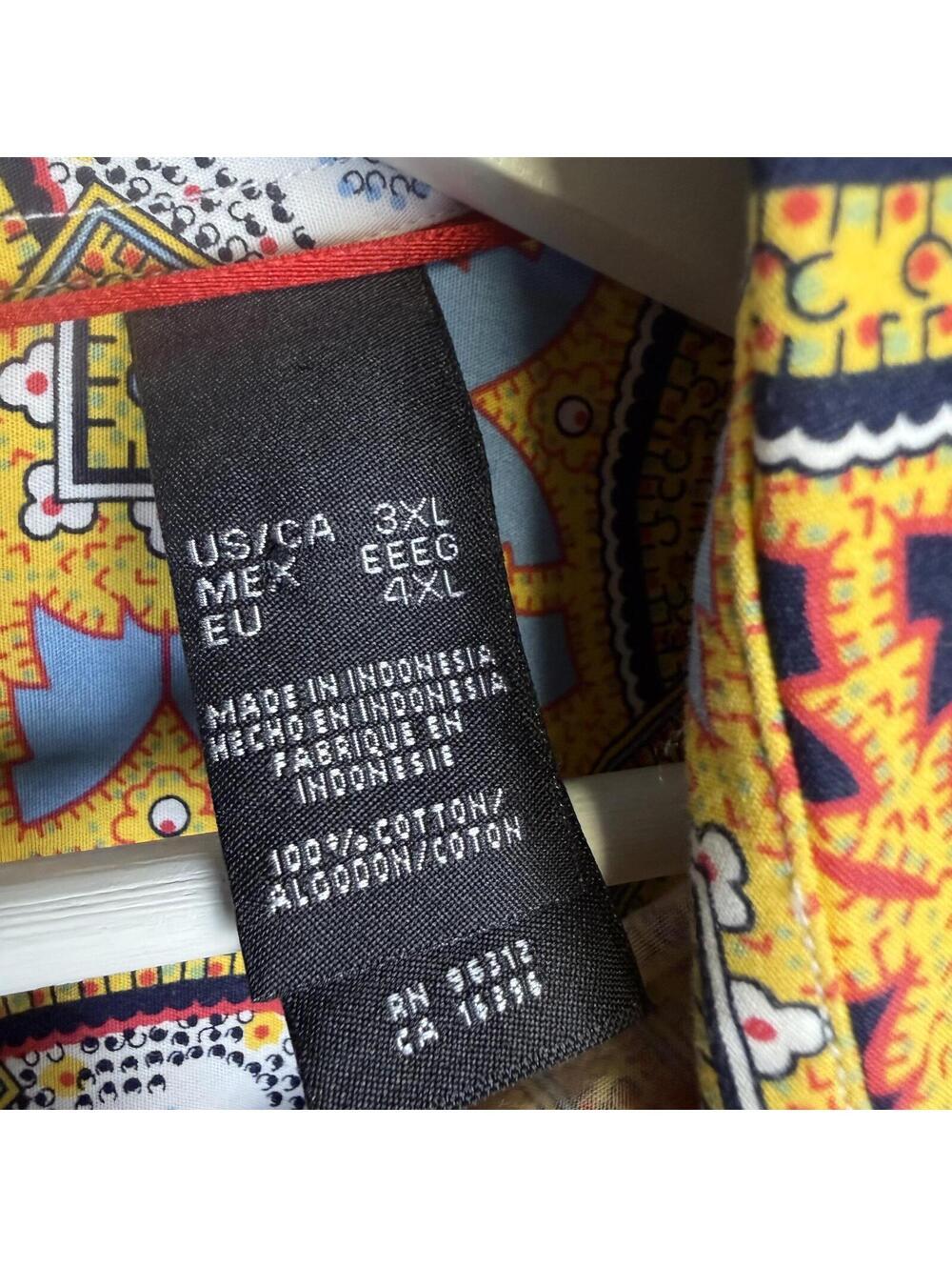 ENYCE Clothing Co Mens 3XL Unique LS Shirt Boho Retro Flashy Geometric Button - Picture 3 of 7